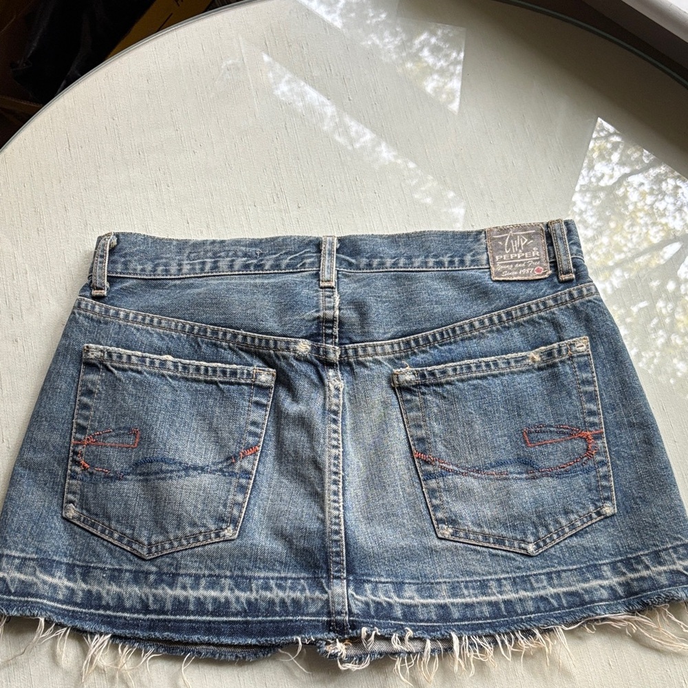 Vintage Chip and Pepper Mini Skirt with Frayed Hem sz 26